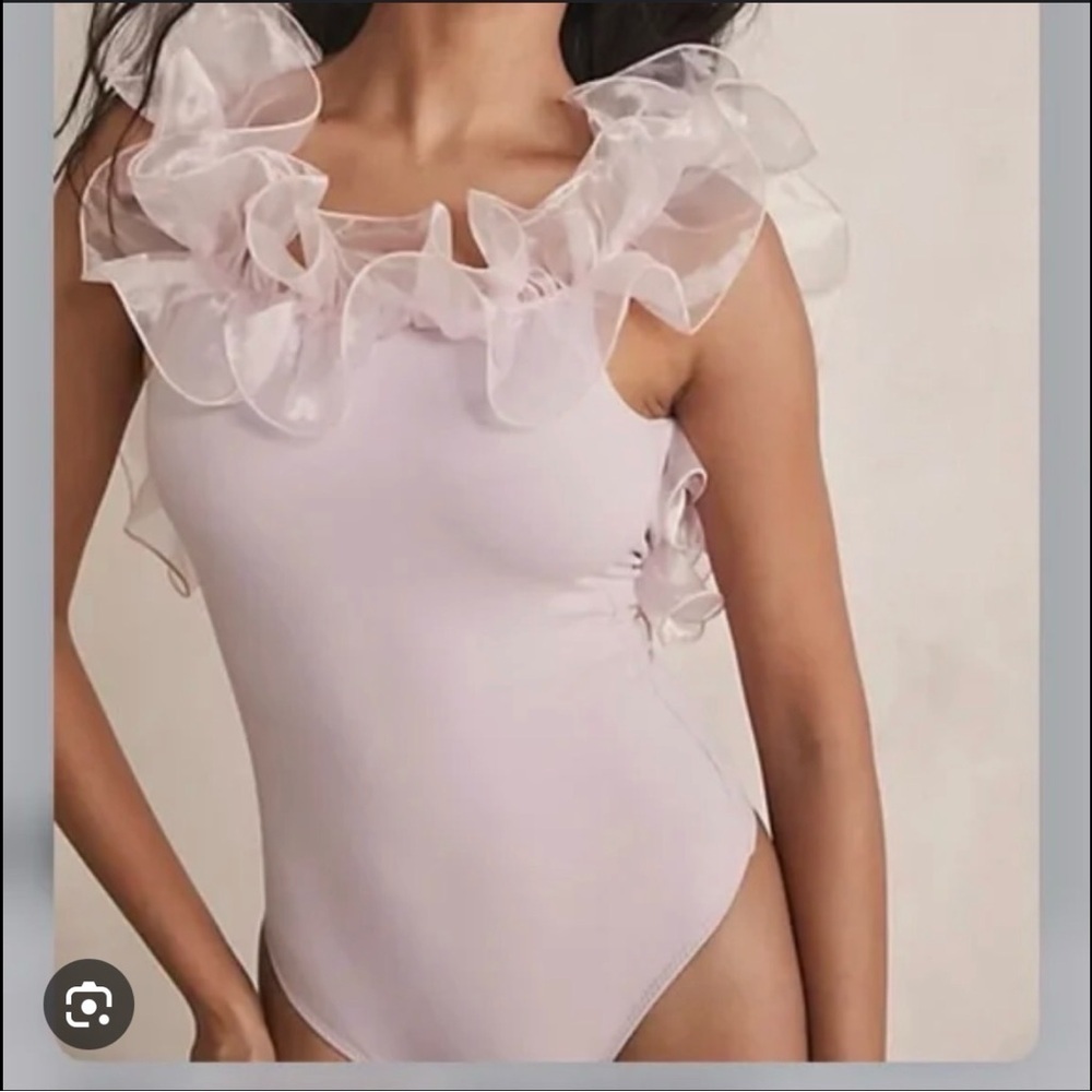 Intimately by free people taupe body suit thong frilly A00304